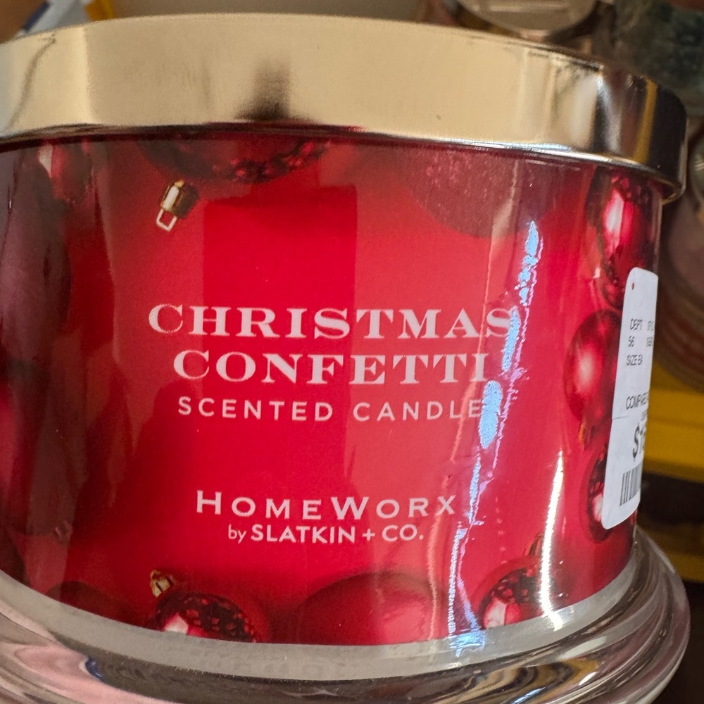 HomeWorx by Slatkin & Co. Christmas Confetti Scented Candle - Red